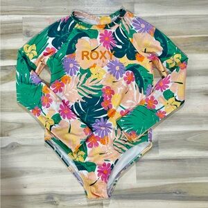 Roxy Kids Floral Rashguard - Green, Pink, Yellow